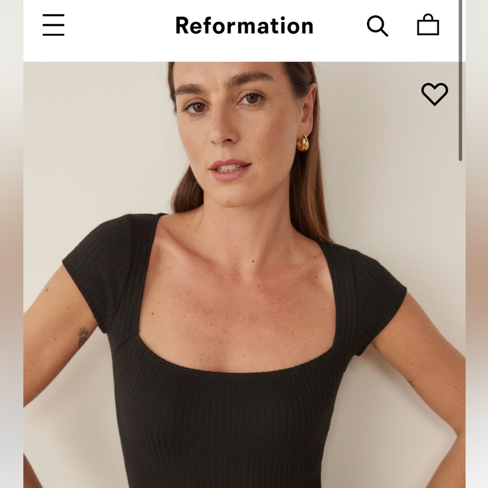 Reformation Bardot Top, size small, black